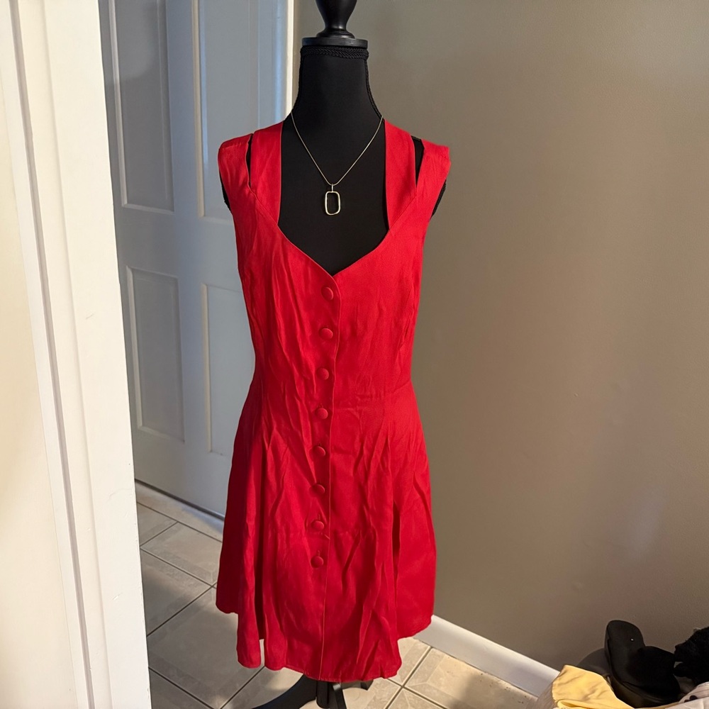 Red strappy dress
